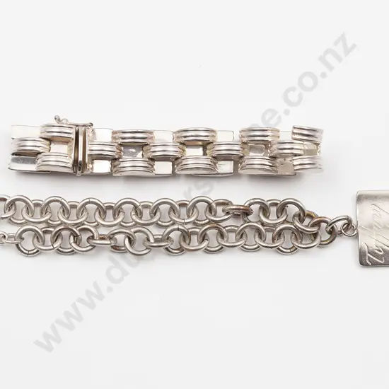 Italian .925 Silver Domed Link Bracelet