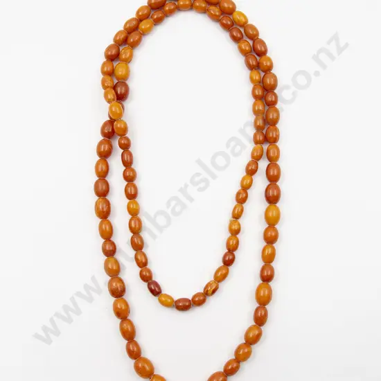 Victorian Single Strand Amber Bead Necklace