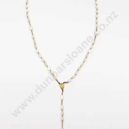 Vintage MOP Bead and Gilt Metal Rosary