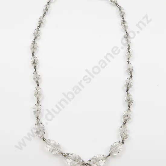 C1930's Graduating Crystal Bead Necklace