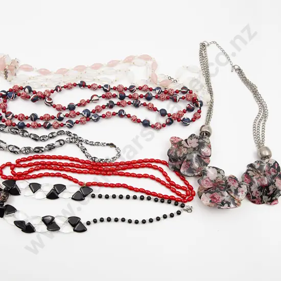 Six Various Vintage and Modern Bead Necklaces