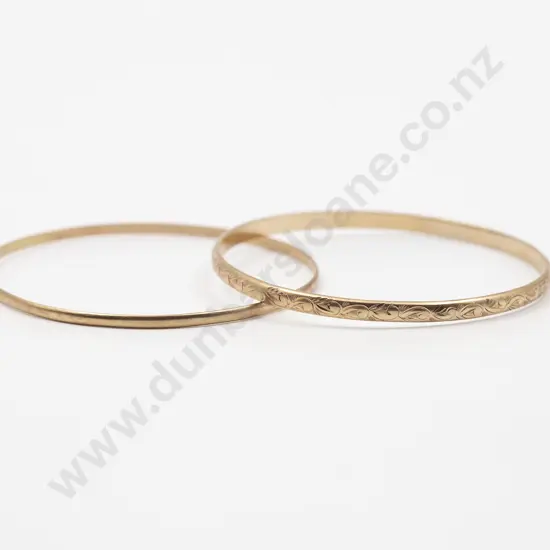 Two 9ct Plain Bangles
