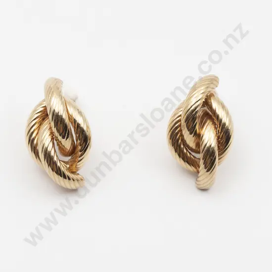 Pair 9ct Fancy Twist Scroll Earrings