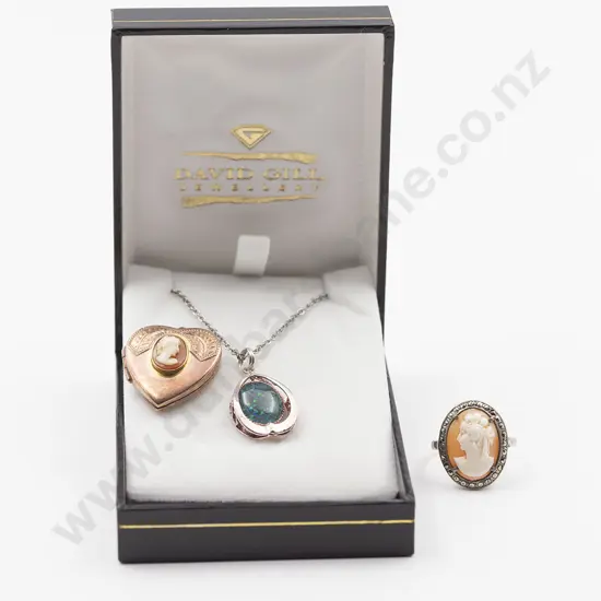 S/S Marcasite & Cameo Ring