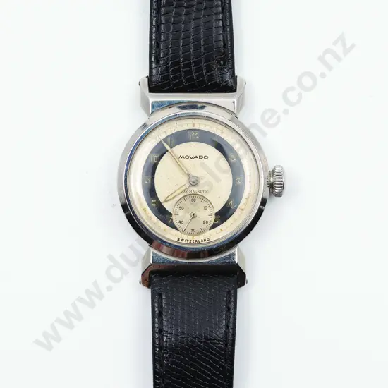 Vintage Movado Non-Magnetic Stainless Steel Small Gents Wrist Watch