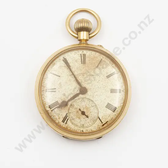 18ct Open Face Lever Wind Pocket Watch