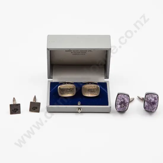 Three Pair S/S Cuff Links