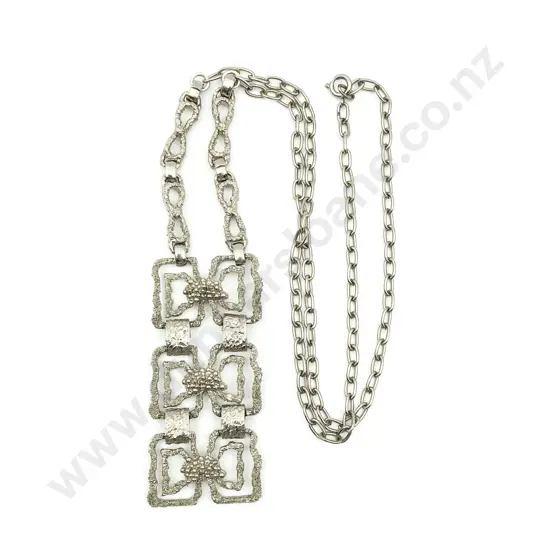 C1970's White Metal Designed Pendant
