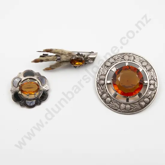 Three Various Scottish Kilt Brooches