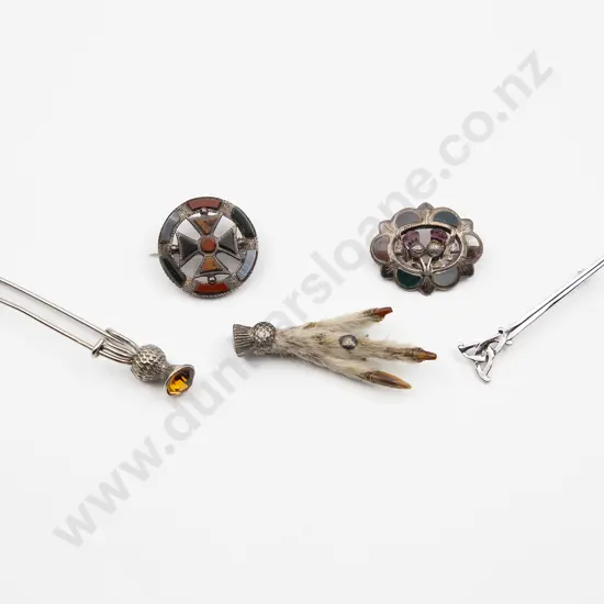 Five Various Scottish Kilt Brooches