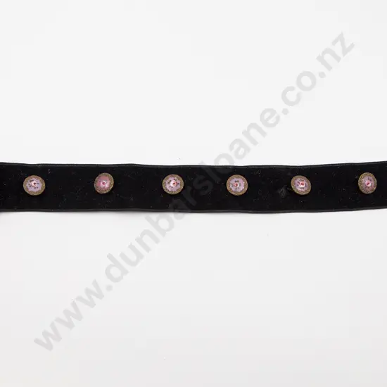 Set SIx Victorian Small Pink Enamelled Buttons