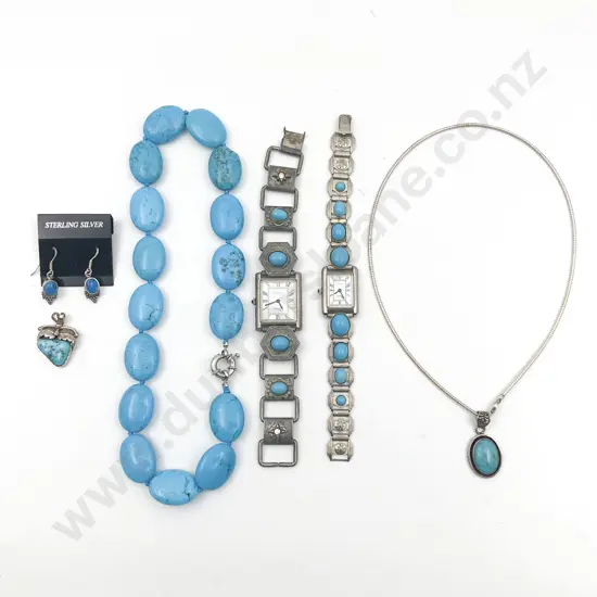 Two S/S Turquoise Pendants