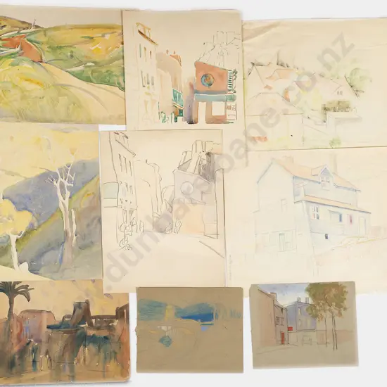 John Weeks (1888-1965) - Nine Various Sketchbook Studies