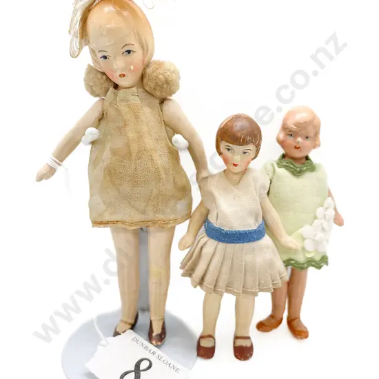 Three C1920's All Composition Dolls House Dolls