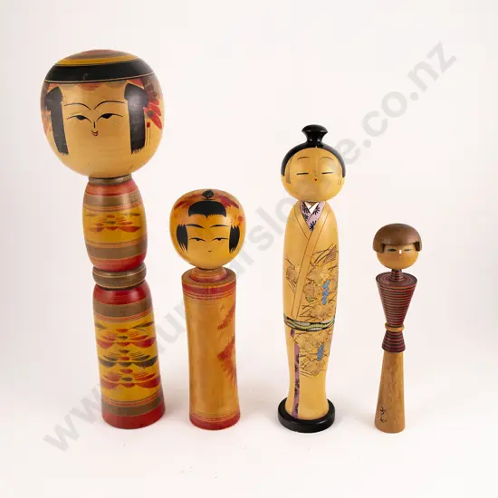 Two Vintage Japanese Kokeshi Dolls