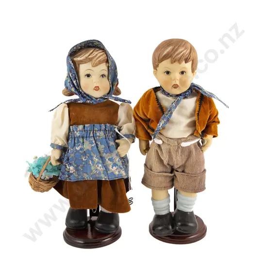 Oumlet Hummel Goebel Style Porcelain Hansel and Gretel Dolls