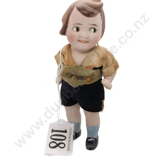 Unmarked All Bisque Character Doll