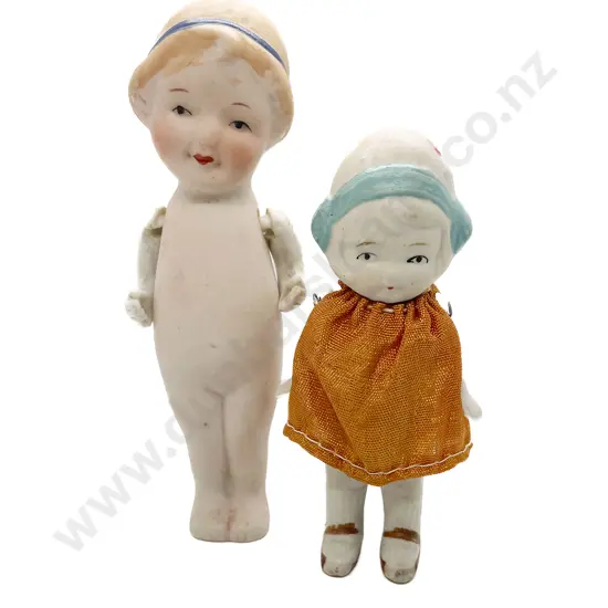 Two Made in Japan All Bisque Character Dolls