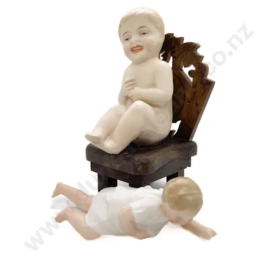 Small German All Bisque Piano Baby