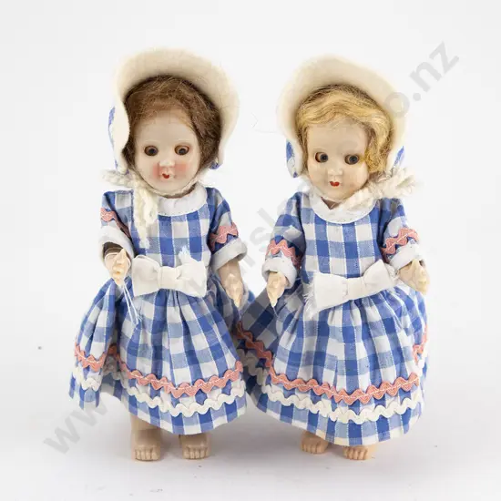 Pair Rosebud All Hard Plastic Dolls