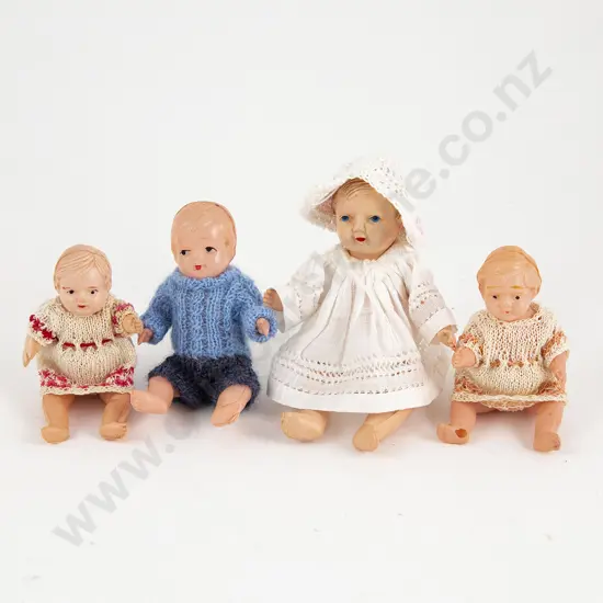 Four Celluloid Character Baby Dolls