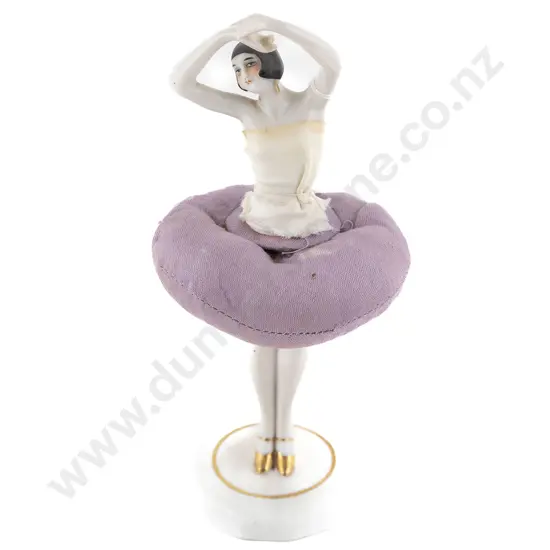 German Art Deco China Half Head Doll