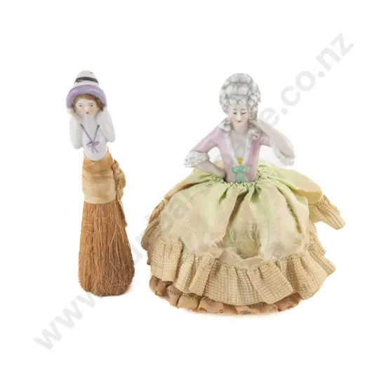 Two German China Half Head Dolls