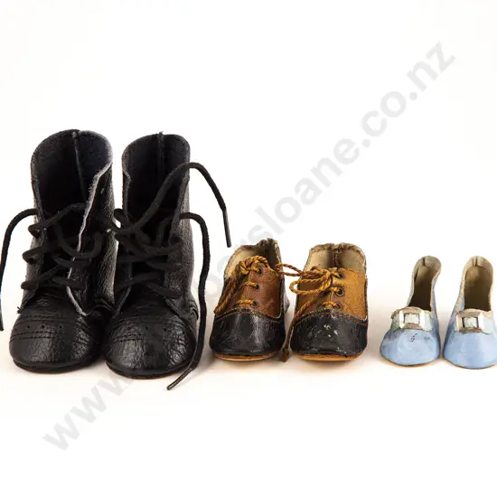 Two Pair Vintage Dolls Shoes