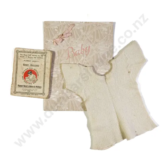 Dated 1941 Plunket Baby Record Booklet Singlet & Baby Book