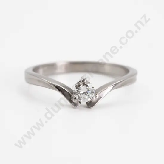 18ct White Gold Solitaire Diamond Ring