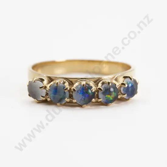 18ct Five Stone Opal Triplex Bridge RIng