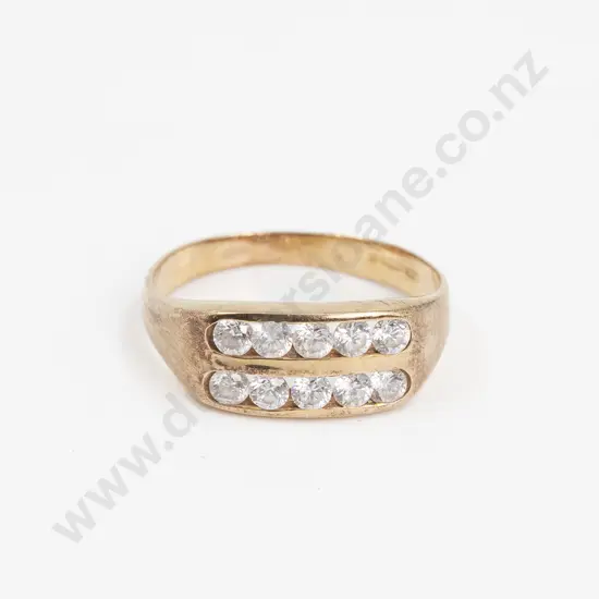 9ct Ten Stone Zircon Band Ring
