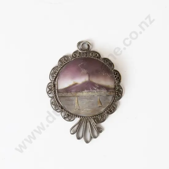 Italian SIlver Frame Cameo Pendant