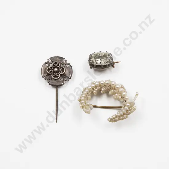 Georgian Gold and Crystal Brooch