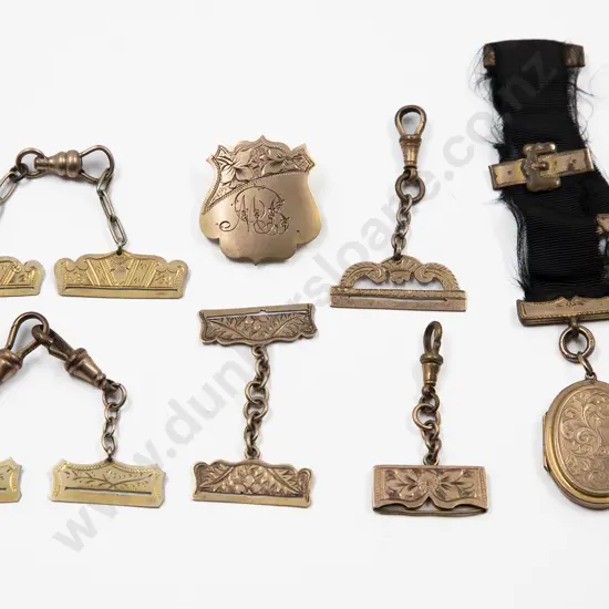 Three 9ct Braid Fob Mounts