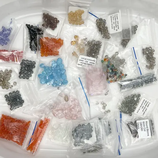 Quantity Various Coloured Crystal & Other Beads