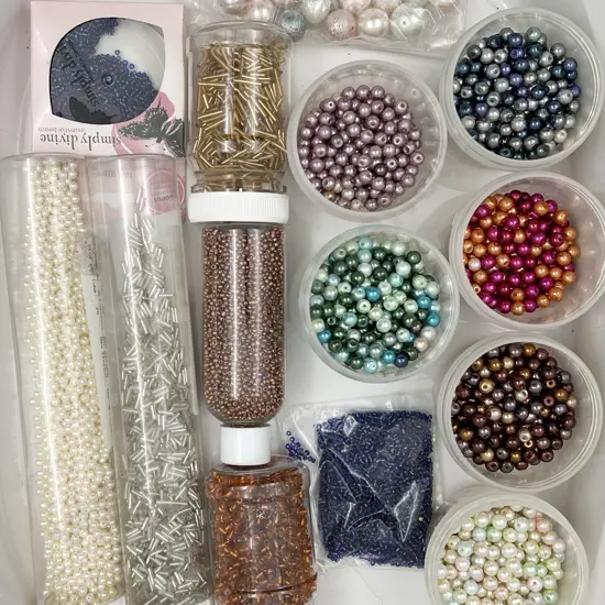 Mixed Lot Faux Pearls & Seed & Bugle Beads