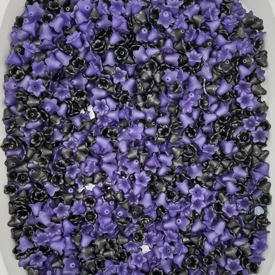 Plastic Multicoloured Flower & Petal Beads