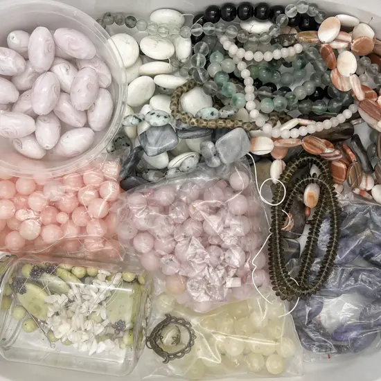 Mixed Hardstone & Glass Beads