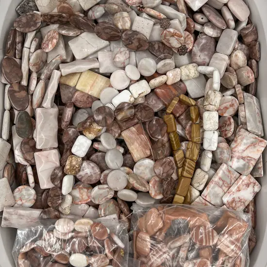 Quantity Various Sized Hardstone Beads