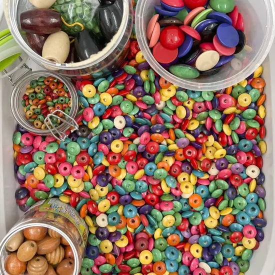 Quantity Colourful Wooden Beads