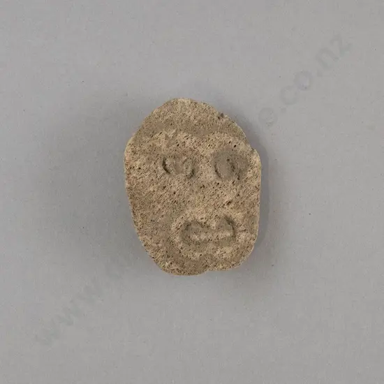 A Rare Carved Pumice Whakapakoko (Head)
