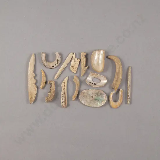 A Selection Of Bone Fish Hooks And Other Remnants