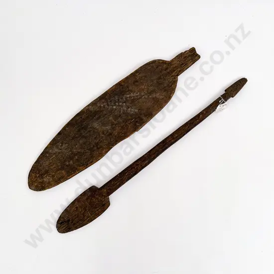 A Swamp Recovered Ketu (Digging Stick) And Paddle