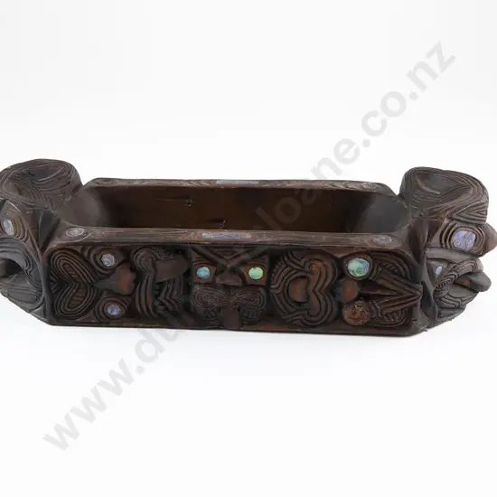 Carved Box With Wheku Heads