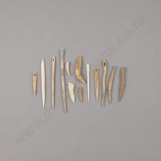 Thirteen Bone Sewing Needles