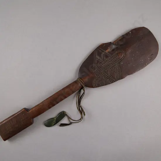 An Unusual Late 19th Century Maori Club and Associated Pounamu Pendant