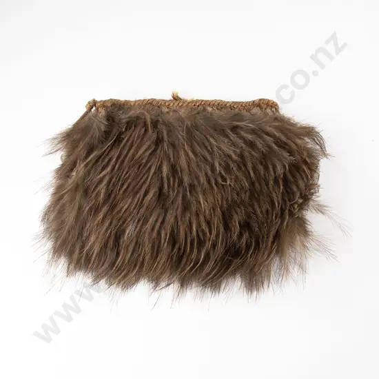 A Fine 19th Century Kiwi Feather Kete (Kiwi Feather Bag)
