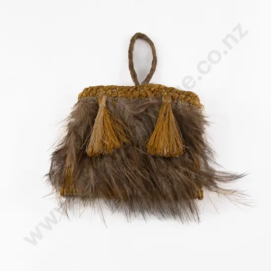 A Kiwi Feather Kete (Kiwi Feather Bag)