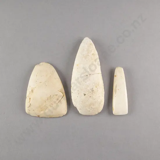 Three Shell Adzes From The Solomon Islands